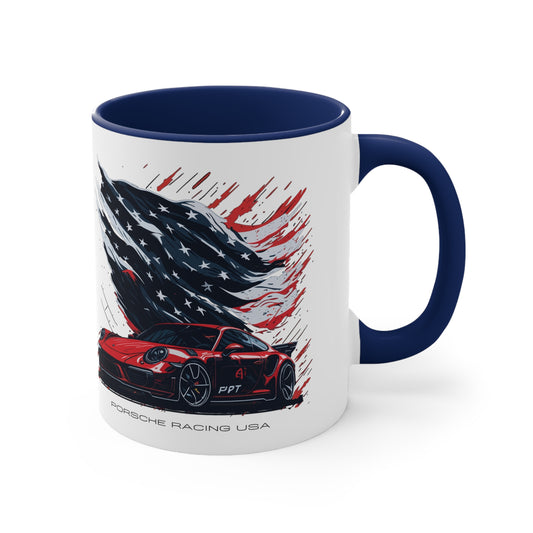 US FLAG Accent Coffee Mug, 11oz